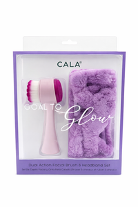 CALA® Goal to Glow: Dual Action Facial Brush & Headband Set - ANNS BEAUTY SUPPLY