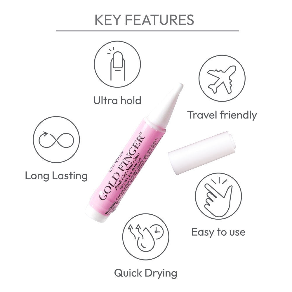 Gold Finger Pink Gel Nail Glue (5 x 2 g / 0.07 oz)