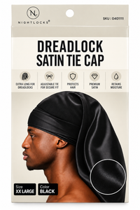 NightLocks Dreadlock Satin Tie Cap XX Large Black – 0401111