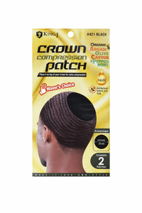 King J Crown Compression Patch 421 Black 2 Pack - ANNS BEAUTY SUPPLY