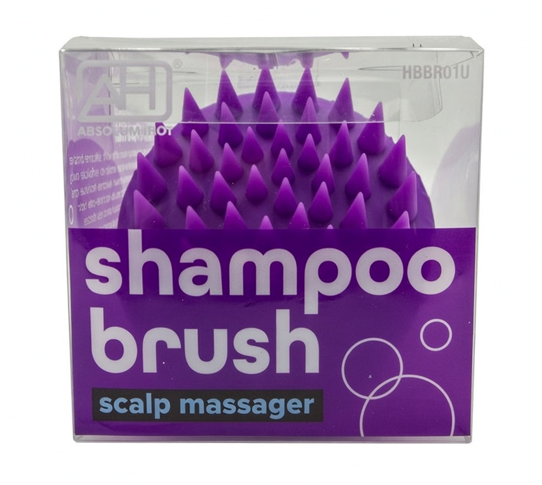 Absolute Hot Shampoo Brush Scalp Massager Purple HBBR01U - ANNS BEAUTY SUPPLY