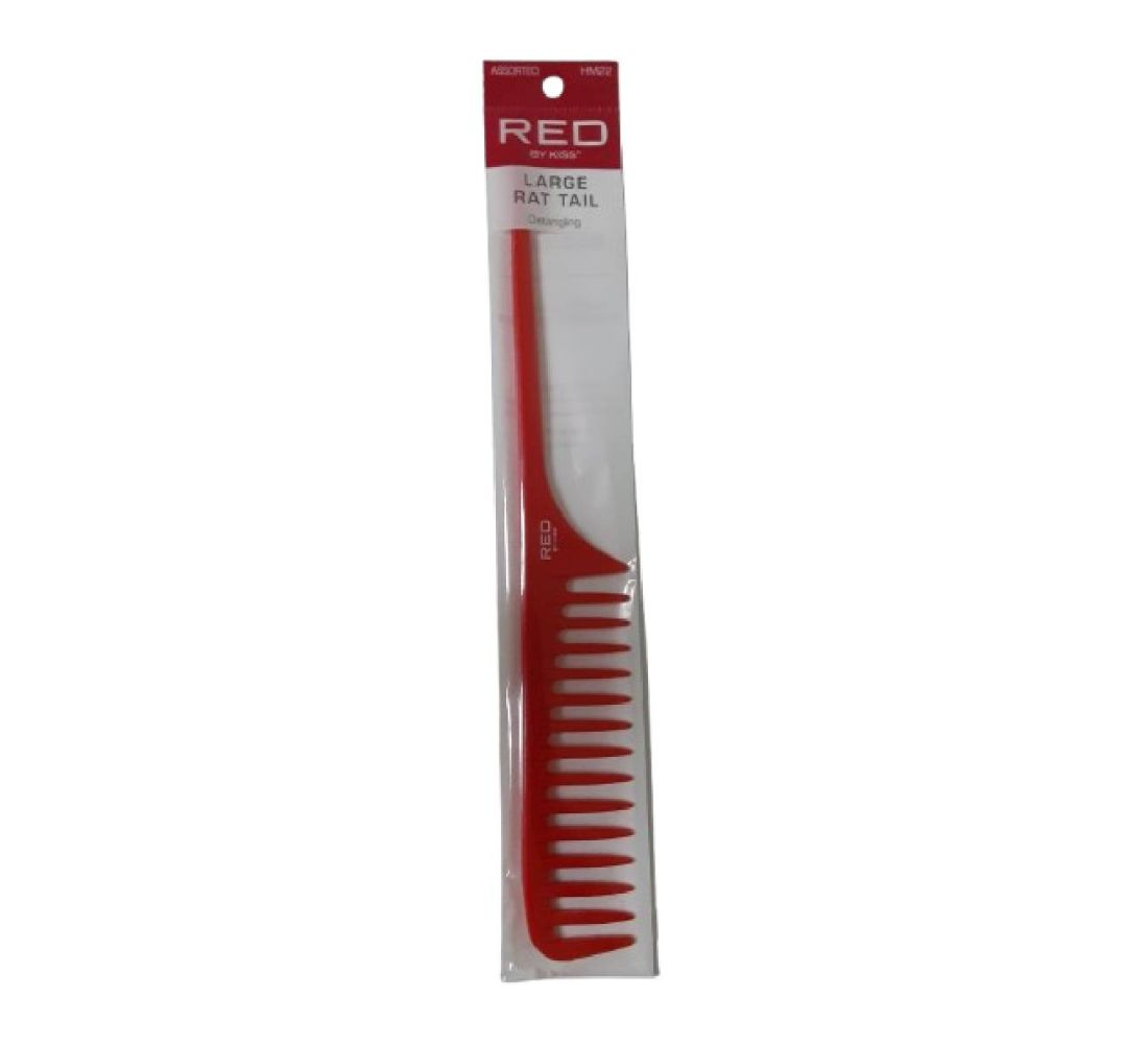 RED by Kiss Large Rat Tail Comb – Detangling HM22 Assorted Color 1 Piece - ANNS BEAUTY SUPPLY