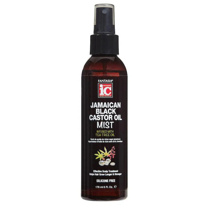 Fantasia IC Jamaican Black Castor Oil Mist Infused With Tea Tree Oil 178 ml 6 Fl. Oz. e