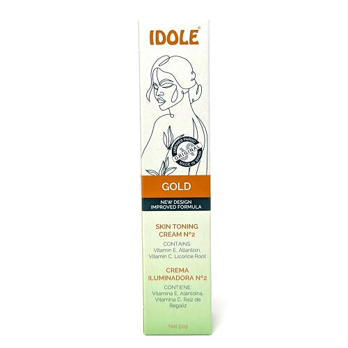IDOLE Gold Skin Toning Cream No. 2 – 1.76 oz (50g) | New 2026 Improved Formula with Vitamin E, Allantoin & Licorice Root - ANNS BEAUTY SUPPLY