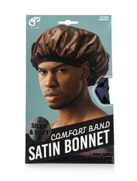 Titan Comfort Band Satin Bonnet - Silky Soft Wide Band, Brown #11455 ASSORT - ANNS BEAUTY SUPPLY
