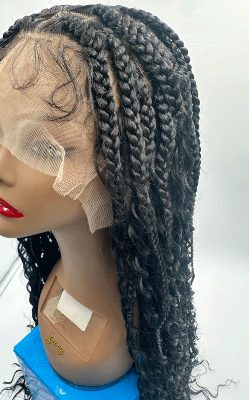Kara Syn Queen Braid Nigeria Boho Knotless 13x4 Lace Front Wig 30 Inch - ANNS BEAUTY SUPPLY