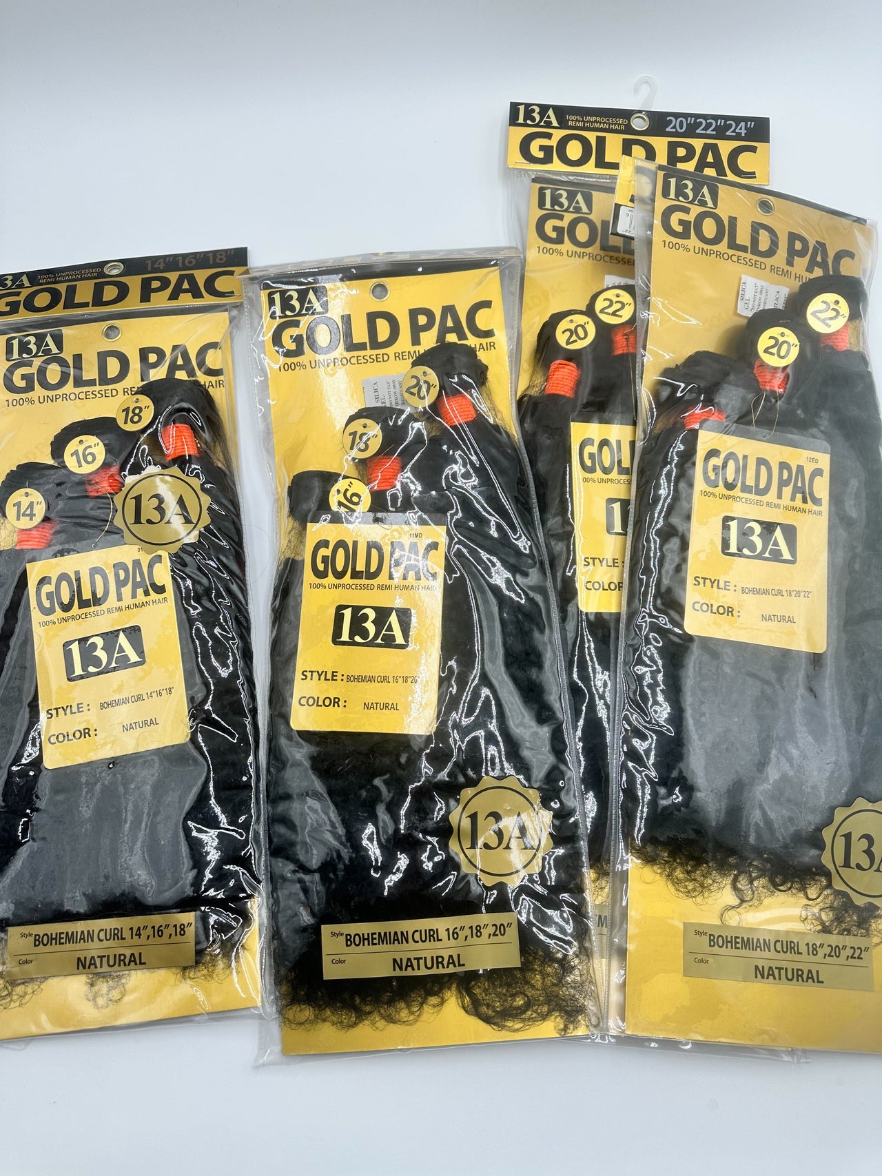 13A Gold Pac Bohemian Curl Weaving Hair Natural – Multi Length Bundle Pack