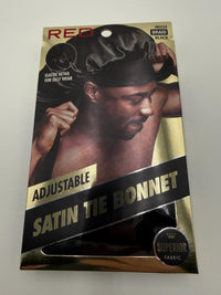 RED Premium Adjustable Satin Tie Bonnet Braid Black HD234 Braid Black - ANNS BEAUTY SUPPLY