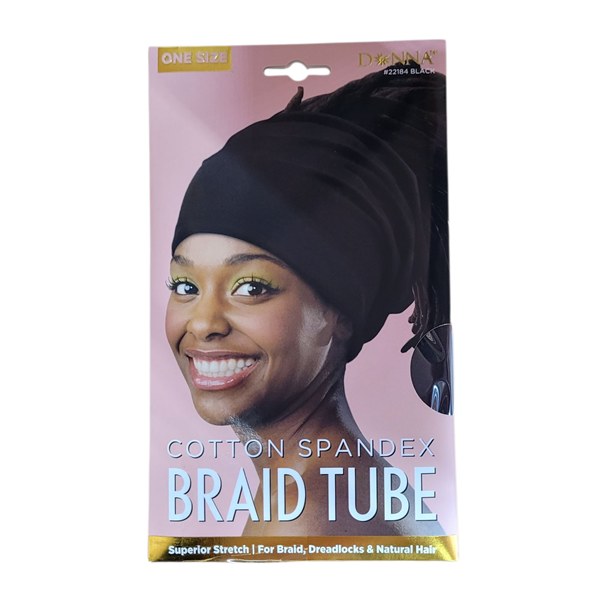 Donna Cotton Spandex Braid Tube Black One Size 22184 - ANNS BEAUTY SUPPLY