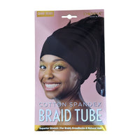 Donna Cotton Spandex Braid Tube Black One Size 22184 - ANNS BEAUTY SUPPLY