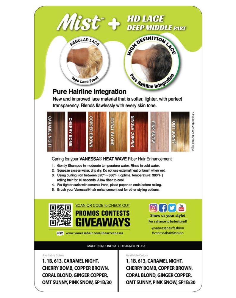 Vanessa Mist HD Lace Deep Middle Part Wig Impro - ANNS BEAUTY SUPPLY