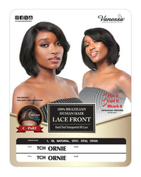 Vanessa TCH Ornie 100% Brazilian Human Hair HD Lace Front Wig – Hand-Tied Transparent Deep J-Part Sleek Bob OT530