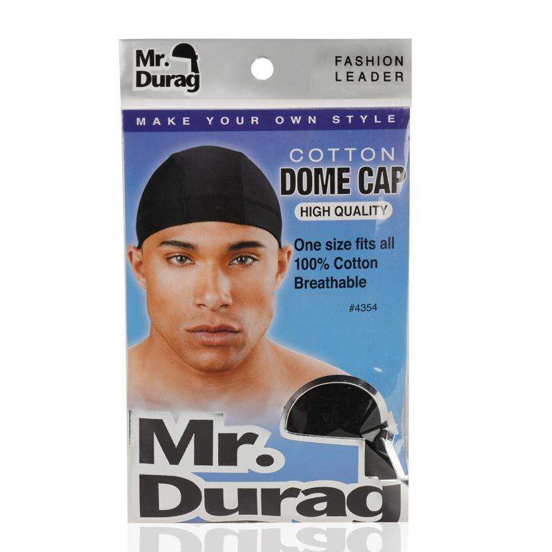 Mr Durag Cotton Dome Cap Black 4354 - ANNS BEAUTY SUPPLY