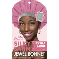 Ms Remi Silky Satin Jewel Bonnet Extra Large Pink 3608 - ANNS BEAUTY SUPPLY