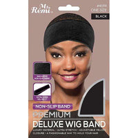 Ms. Remi Premium Deluxe Wig Band – Non-Slip Adjustable Velcro (Black) 4694