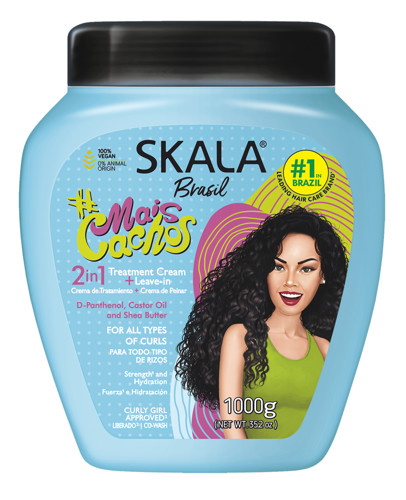 Skala Brasil Mais Cachos 2in1 Treatment Cream + Leave-in 1000g (Net Wt. 35.2 oz)
