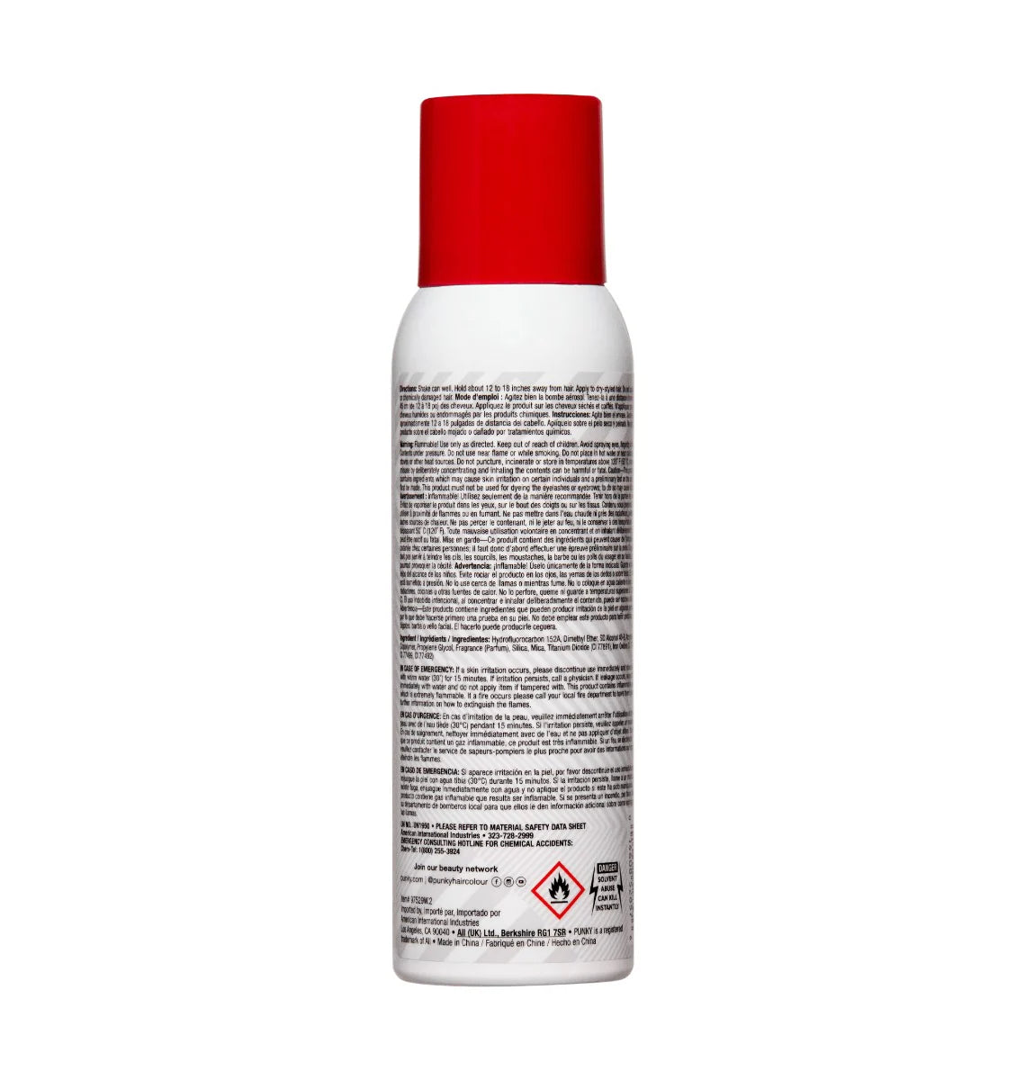 Punky Colour Temporary Hair Color Spray Cougar Red 100 g / Net Wt. 3.5 oz - ANNS BEAUTY SUPPLY