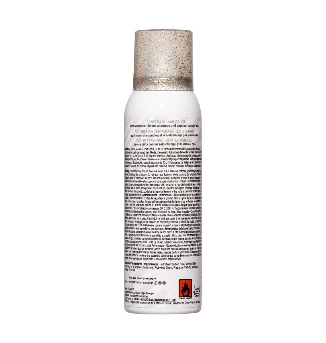 Punky Colour Temporary Glitter Hair + Body Spray Silver 3.5 oz. / 100 g - ANNS BEAUTY SUPPLY