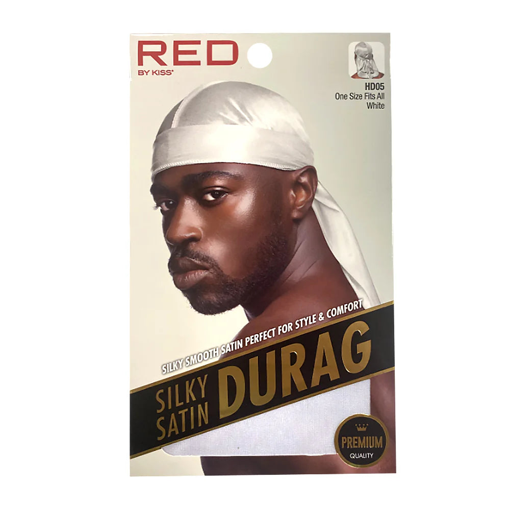 Red by Kiss Silky Satin Durag – White (HD05) - ANNS BEAUTY SUPPLY