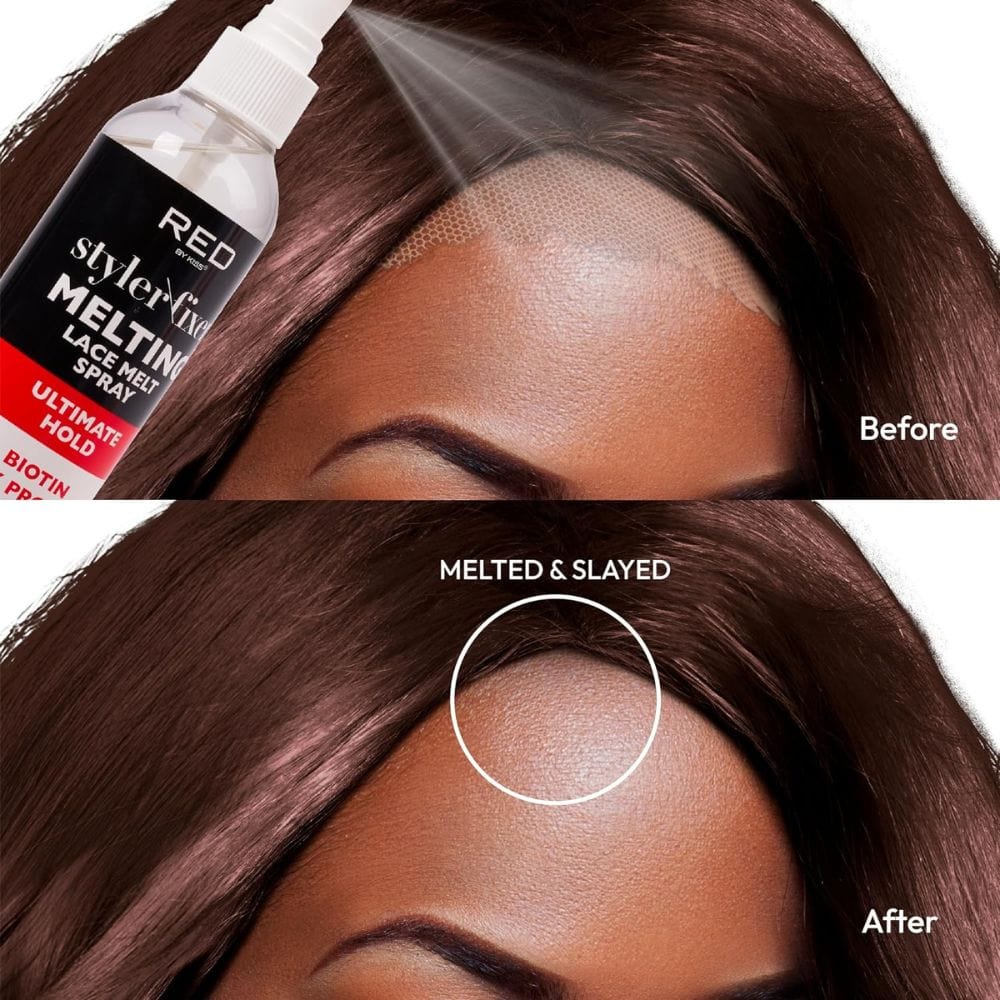 RED by KISS Styler Fixer Melting Lace Melt Spray Ultimate Hold 8 fl. oz. - ANNS BEAUTY SUPPLY
