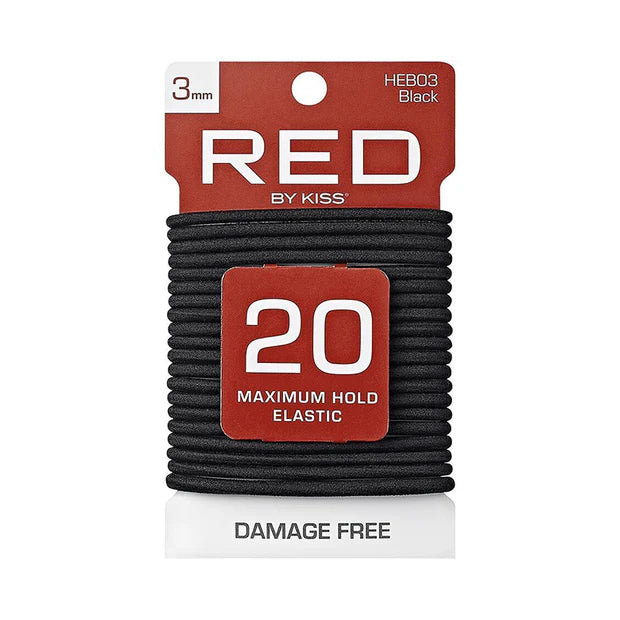 RED by KISS Maximum Hold Elastic Hair Bands – 3mm Black (HEB03)