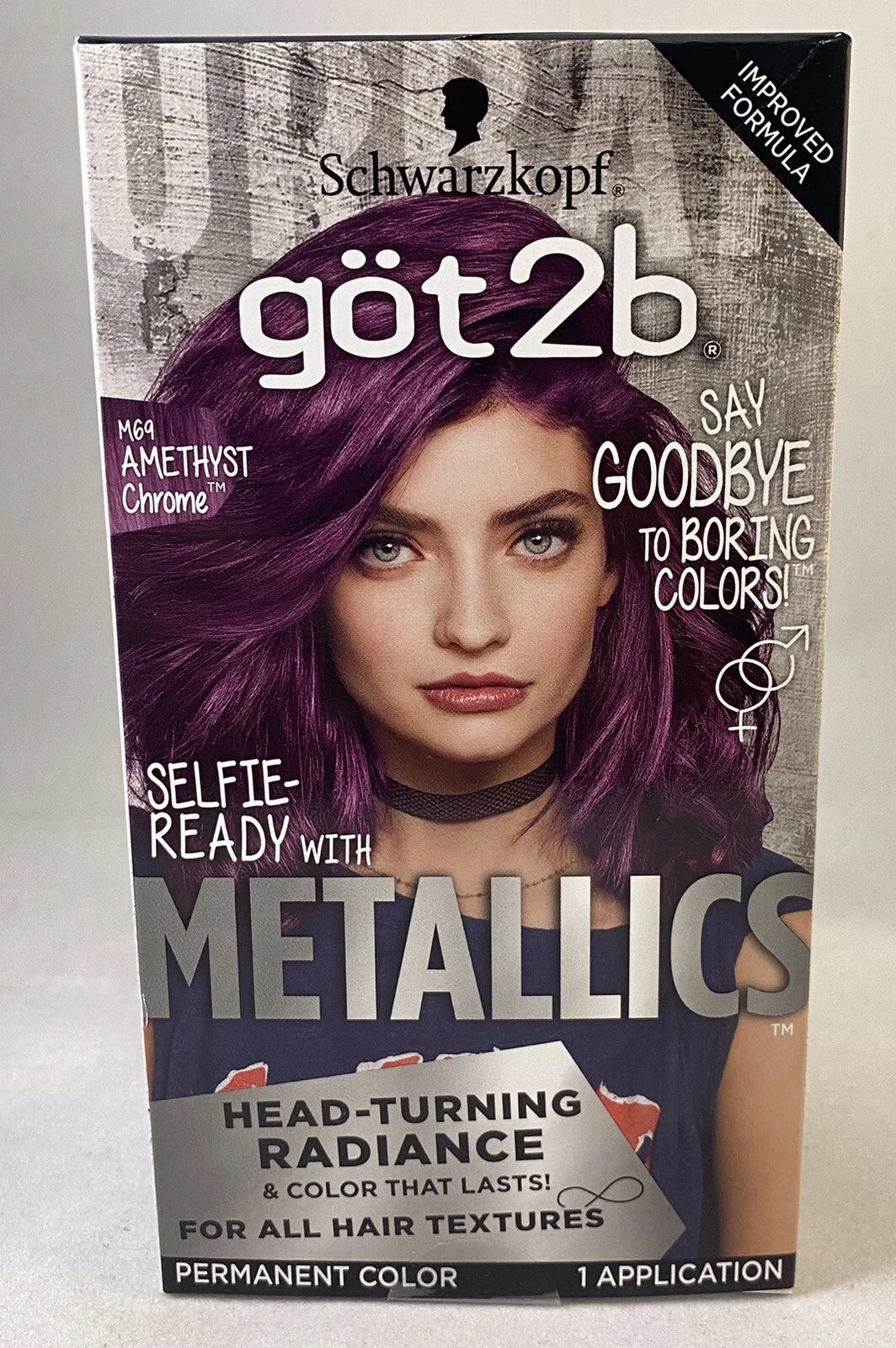 got2b Metallics Permanent Hair Color M68 Amethyst Chrome – Long Lasting Metallic Hair Dye