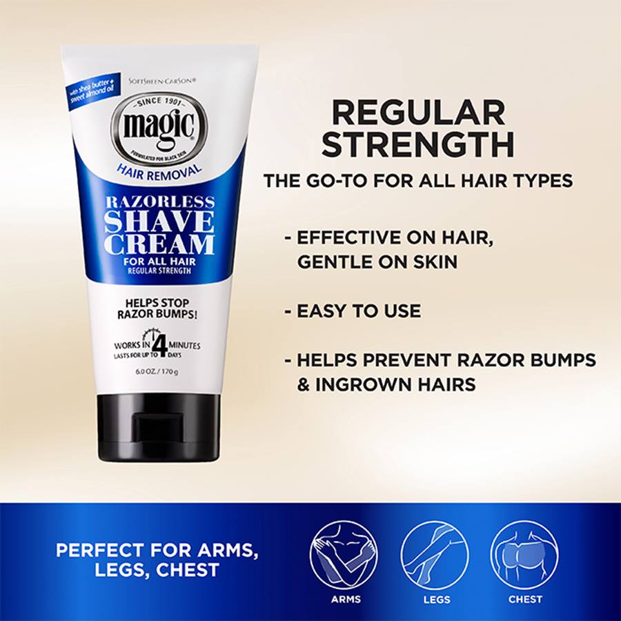 SoftSheen-Carson Magic Razorless Shave Cream For All Hair Types Regular Strength 6.0 OZ. / 170 g