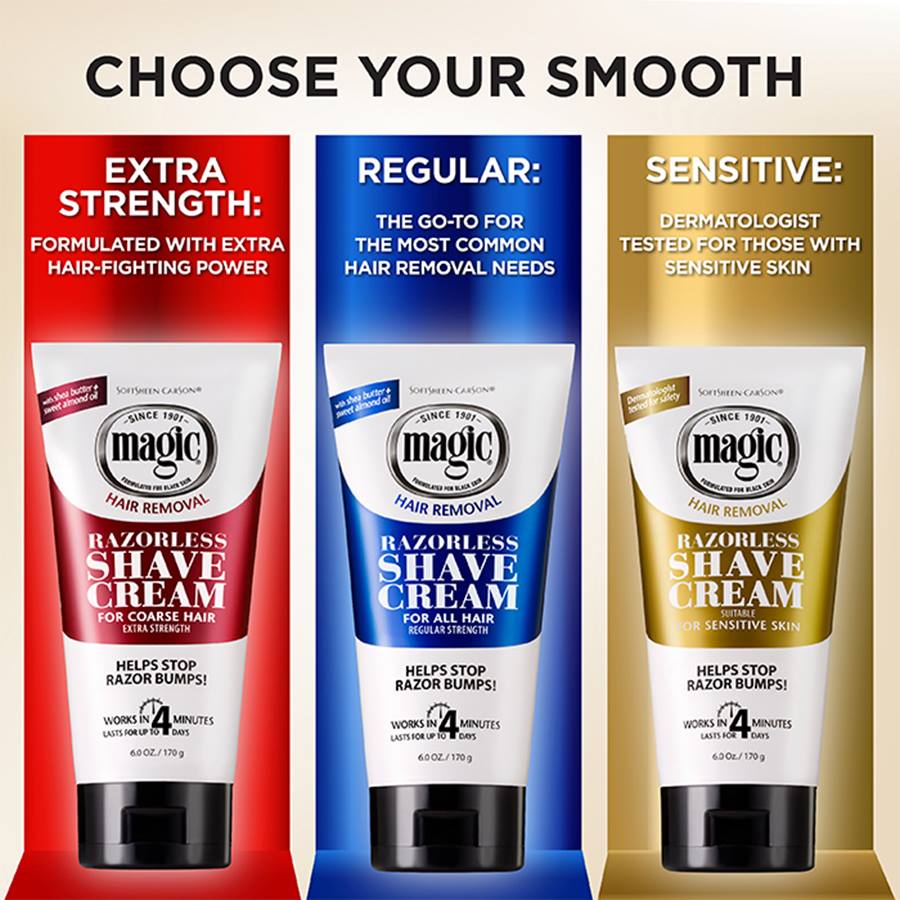 SoftSheen-Carson Magic Razorless Shave Cream For All Hair Types Regular Strength 6.0 OZ. / 170 g