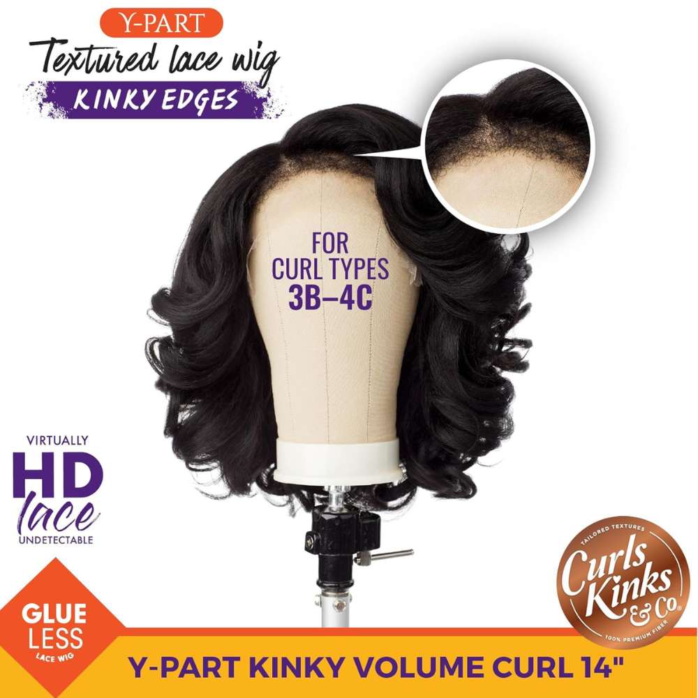 Sensationnel Curls Kinks & Co. Y-Part Textured Lace Wig - Y-PART KINKY VOLUME CURL 14"