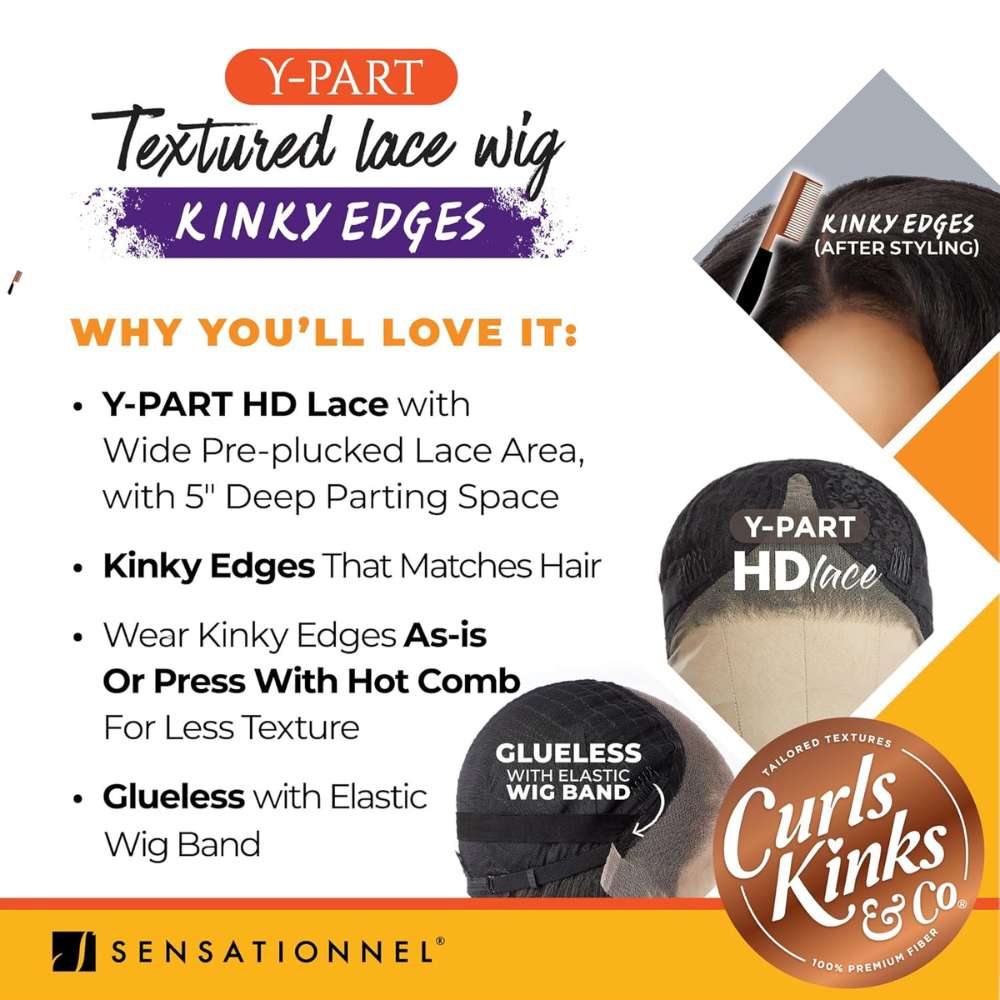 Sensationnel Curls Kinks & Co. Y-Part Textured Lace Wig - Y-PART KINKY VOLUME CURL 14"