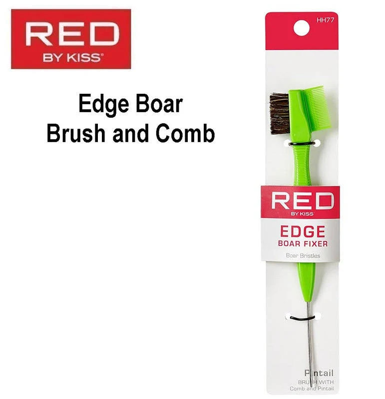 RED by Kiss Edge Boar Fixer Pintail Brush & Comb (HH77)