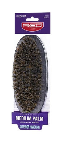 Red by Kiss Medium Palm Brush 100 Percent Boar Bristle BOR09 - ANNS BEAUTY SUPPLY