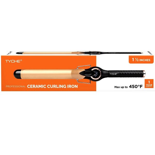Tyche Professional Ceramic Curling Iron – 1.5" Barrel, Up to 450°F - ANNS BEAUTY SUPPLY