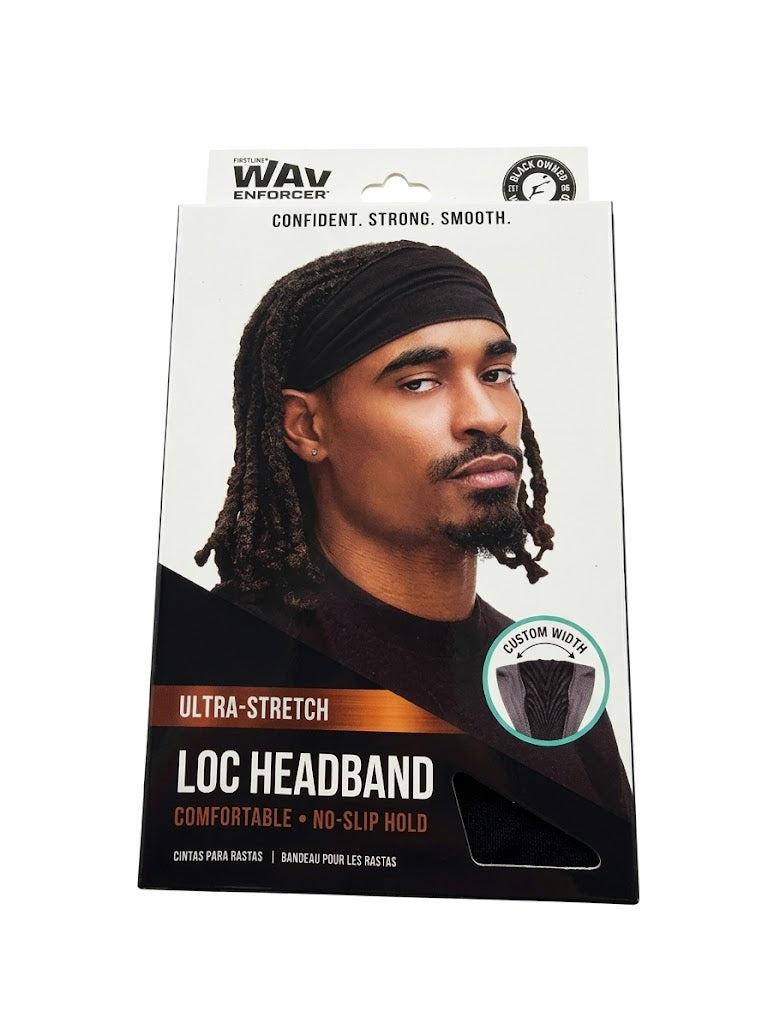 Wav Enforcer Ultra-Stretch Loc Headband – Comfortable, No-Slip Hold Black 209 - ANNS BEAUTY SUPPLY