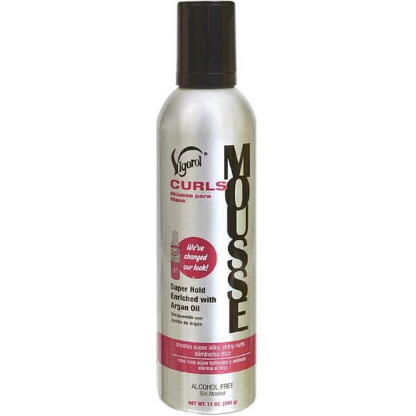 Vigorol Curls Mousse Super Hold Enriched with Argan Oil NET WT. 12 OZ. (340 g) - ANNS BEAUTY SUPPLY
