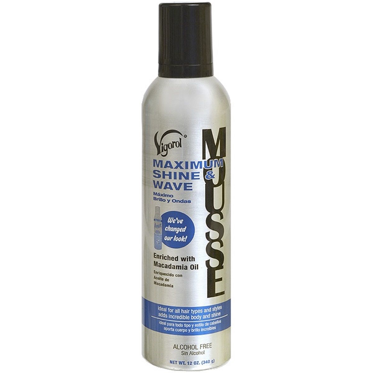 Vigorol Maximum Shine & Wave Mousse Enriched with Macadamia Oil NET WT. 12 OZ. (340 g) - ANNS BEAUTY SUPPLY