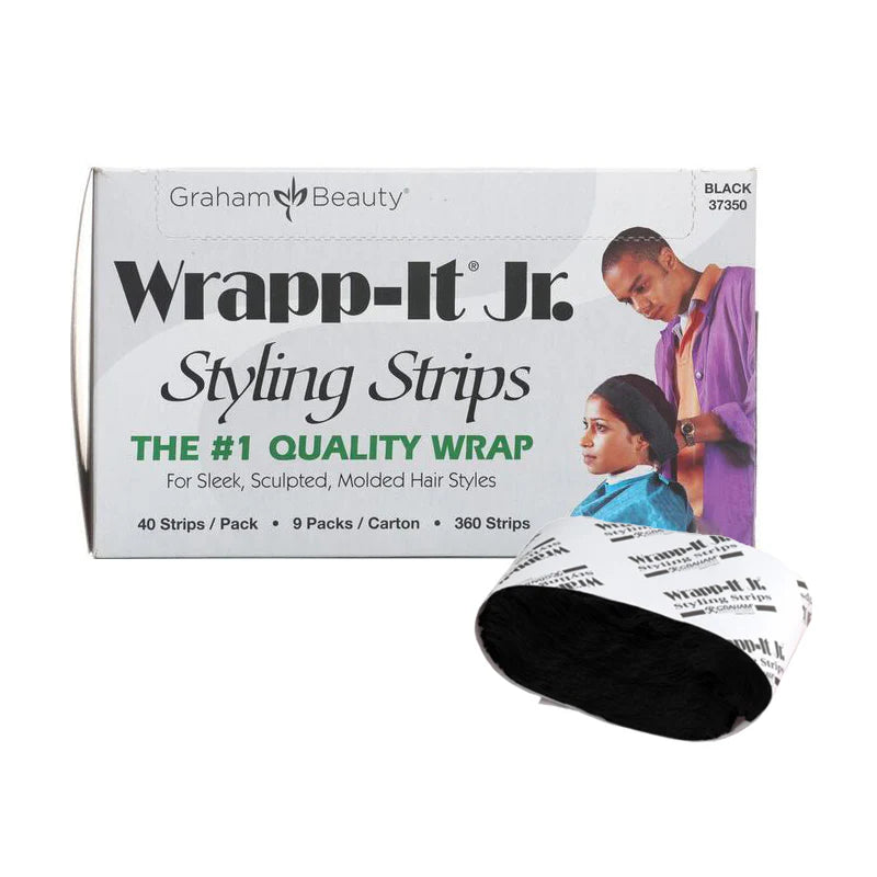 Graham Beauty Wrapp It Jr Styling Strips Black 40 Strips - ANNS BEAUTY SUPPLY