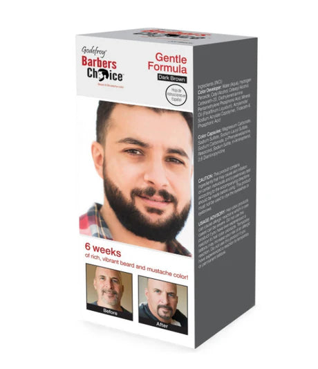 Godefroy Barbers Choice Beard & Mustache Color Gentle Formula Dark Brown - ANNS BEAUTY SUPPLY