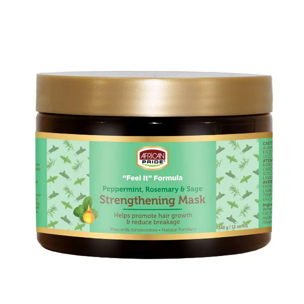 African Pride "Feel It" Formula Peppermint, Rosemary & Sage Strengthening Mask – 12 oz - ANNS BEAUTY SUPPLY