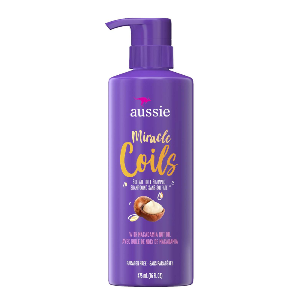Aussie Miracle Coils Sulfate-Free Shampoo – With Macadamia Nut Oil – 16 oz