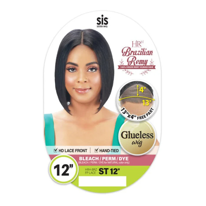Zury Sis Brazilian Remy 13x4 HD Lace Front Glueless Bob Wig ST 12"