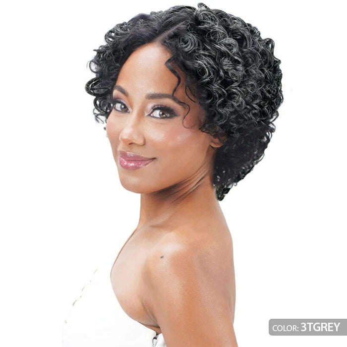 Zury Sis Ms. Wisdom Salt & Pepper 100% Human Hair Lace Part Wig Didi