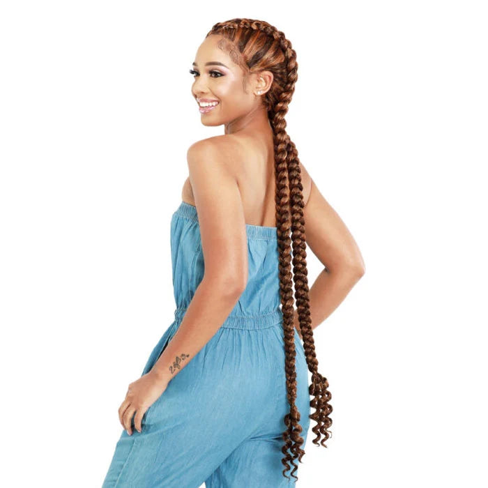 Zury Sis 38" Braided Twintail Swiss Lace Front Wig Lemona
